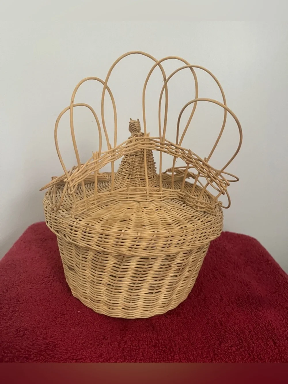 Vintage Chicken Hand Woven Basket